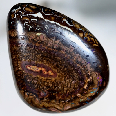 SOLID BOULDER OPAL Huge 56ct! Sparkling bright fire amongst patterned boulder opal